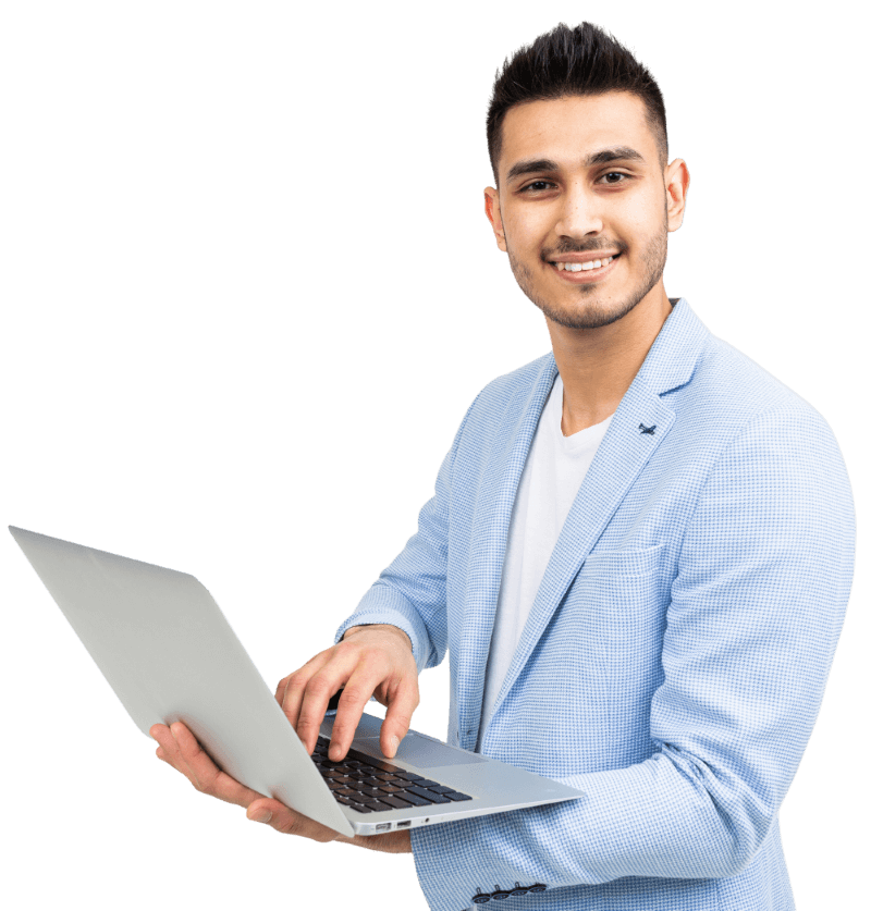 smiling handsome man in a blue jacket.png